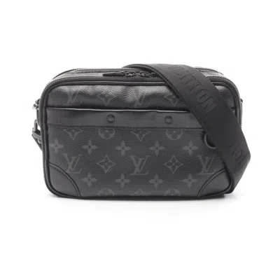 Pre-owned Louis Vuitton Black Coated Canvas Leather Shoulder Bag ()