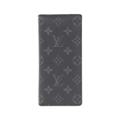 Pre-owned Louis Vuitton Black Coated Canvas Long Wallet (bi-fold) ()