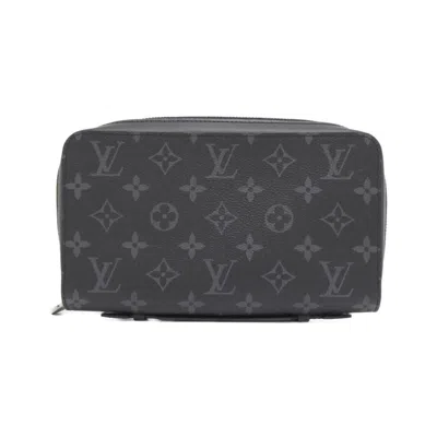 Pre-owned Louis Vuitton Black Coated Canvas Long Wallet (bi-fold) ()