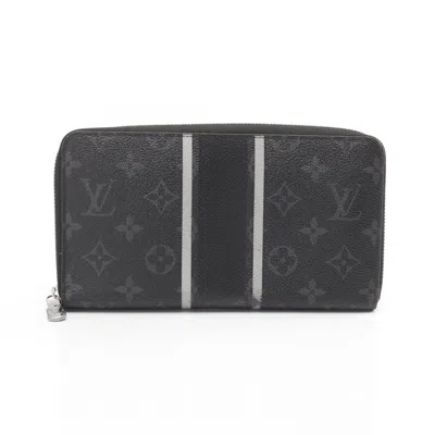 Pre-owned Louis Vuitton Black Coated Canvas Long Wallet (bi-fold) ()