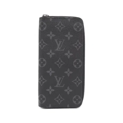 Pre-owned Louis Vuitton Black Coated Canvas Long Wallet (bi-fold) ()