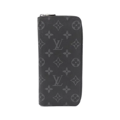 Pre-owned Louis Vuitton Black Coated Canvas Long Wallet (bi-fold) ()