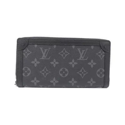 Pre-owned Louis Vuitton Black Coated Canvas Long Wallet (bi-fold) ()