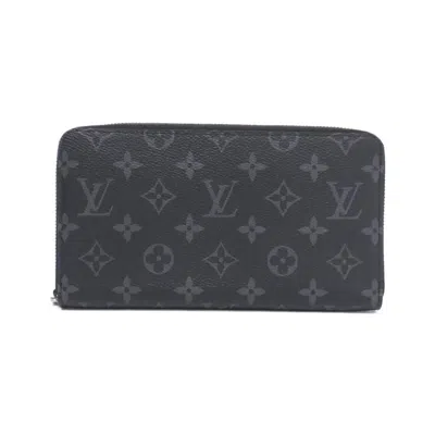 Pre-owned Louis Vuitton Black Coated Canvas Long Wallet (bi-fold) ()