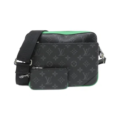 Pre-owned Louis Vuitton Black Coated Canvas Pouch Shoulder Bag ()