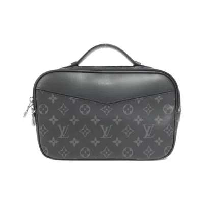 Pre-owned Louis Vuitton Black Coated Canvas Shoulder Bag ()