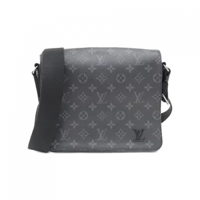 Pre-owned Louis Vuitton Black Coated Canvas Shoulder Bag ()
