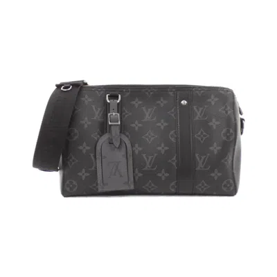 Pre-owned Louis Vuitton Black Coated Canvas Shoulder Bag ()