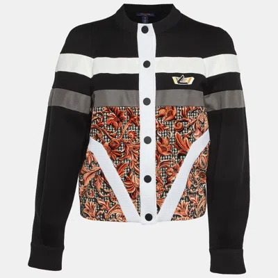 Pre-owned Louis Vuitton Black Cotton Blend Patchwork Bomber Jacket Xs