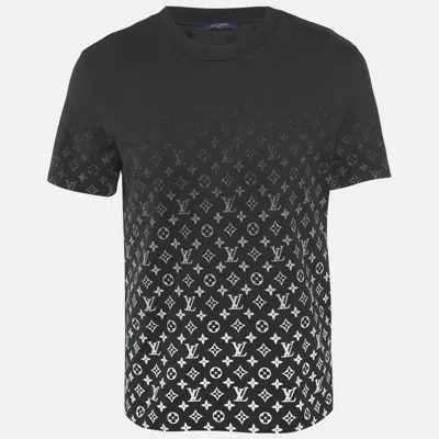 Pre-owned Louis Vuitton Black Cotton Gradient Monogram Print T-shirt L
