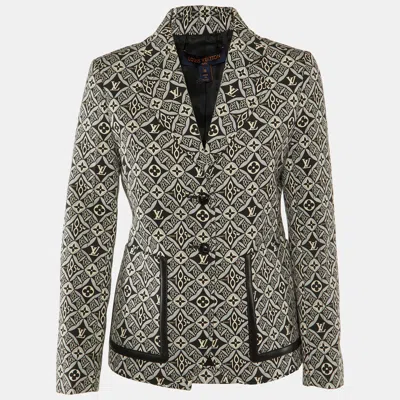 Pre-owned Louis Vuitton Black Cotton Jacquard Since 1854 Preppy Classic Fit Blazer M