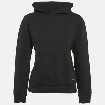Pre-owned Louis Vuitton Black Cotton Knit Hooded Sweatshirt Xs