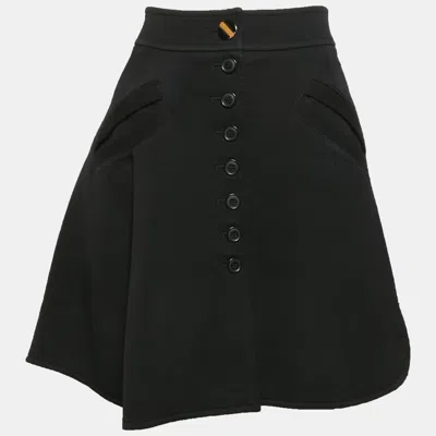 Pre-owned Louis Vuitton Black Cotton Knit Mini Skirt M
