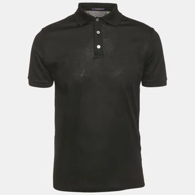 Pre-owned Louis Vuitton Black Cotton Pique Polo T-shirt M