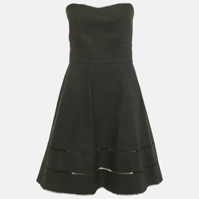 Pre-owned Louis Vuitton Black Cotton Strapless Mini Dress M