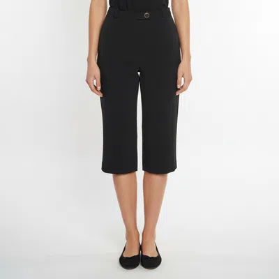 Pre-owned Louis Vuitton Black Crepe Capri Pants L