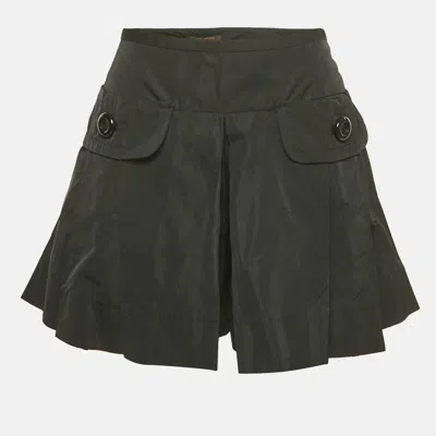 Pre-owned Louis Vuitton Black Crepe Pleated Shorts M