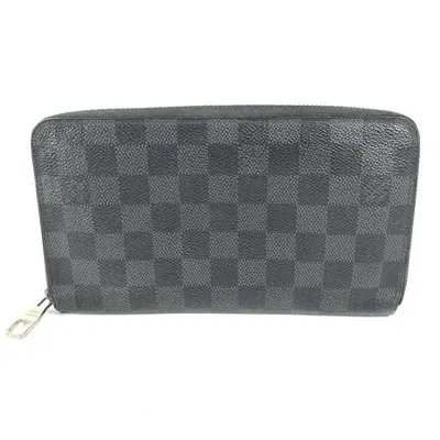 Pre-owned Louis Vuitton Black Damier Canvas Damier Graphite Long Wallet (bi-fold) ()