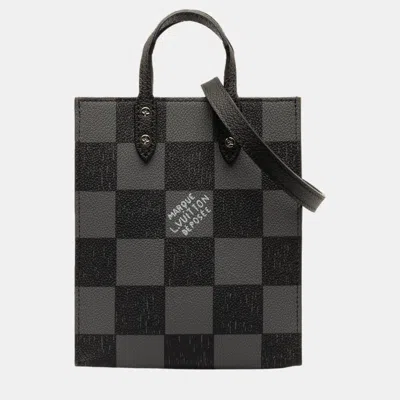 Pre-owned Louis Vuitton Black Damier Checkerboard Sac Plat Xs