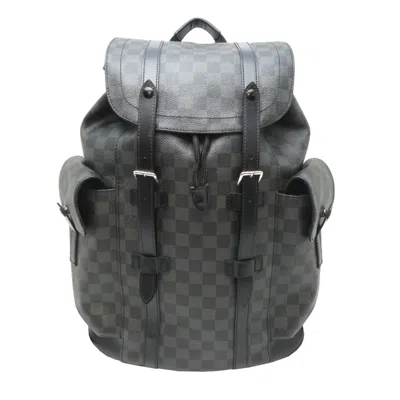 Pre-owned Louis Vuitton Black Damier Graphite Backpack ()