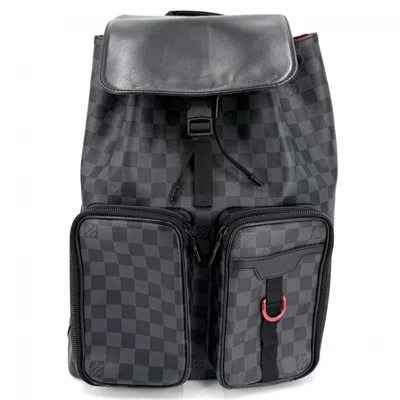Pre-owned Louis Vuitton Black Damier Graphite Backpack ()