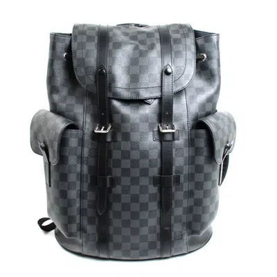Pre-owned Louis Vuitton Black Damier Graphite Backpack ()