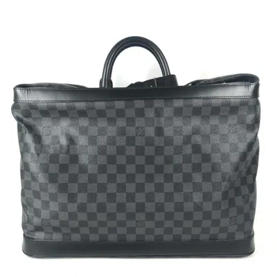 Pre-owned Louis Vuitton Black Damier Graphite Boston Bag Handbag ()