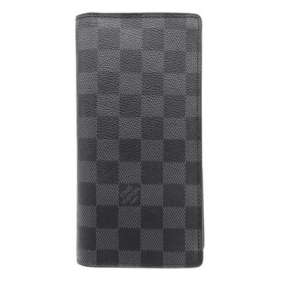 Pre-owned Louis Vuitton Black Damier Graphite Canvas Long Wallet (bi-fold) ()