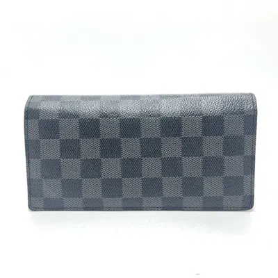 Pre-owned Louis Vuitton Black Damier Graphite Canvas Long Wallet (bi-fold) ()