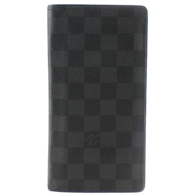Pre-owned Louis Vuitton Black Damier Graphite Canvas Long Wallet (bi-fold) ()