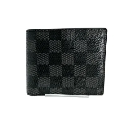 Pre-owned Louis Vuitton Black Damier Graphite Canvas Wallet (bi-fold) ()