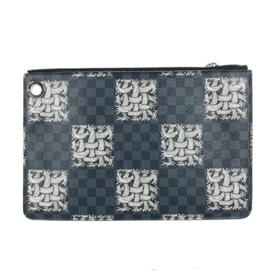Pre-owned Louis Vuitton Black Damier Graphite Clutch Bag Pochette Pouch ()