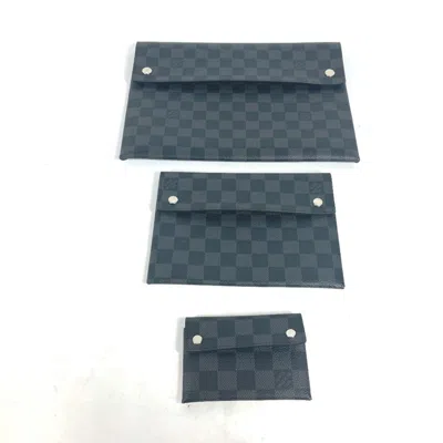 Pre-owned Louis Vuitton Black Damier Graphite Clutch Bag Pouch ()
