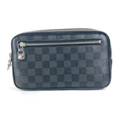 Pre-owned Louis Vuitton Black Damier Graphite Clutch Bag Pouch ()