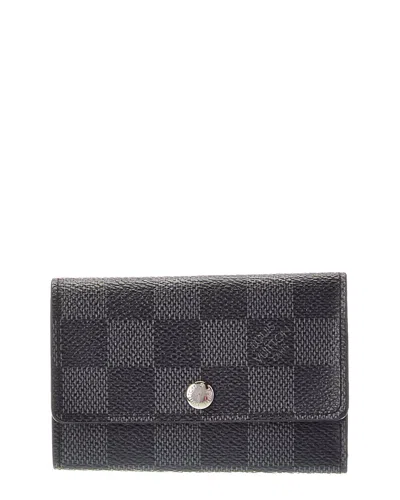 Pre-owned Louis Vuitton Black Damier Graphite Coated Canvas Multicles 6key Holder (authentic Pre-loved)