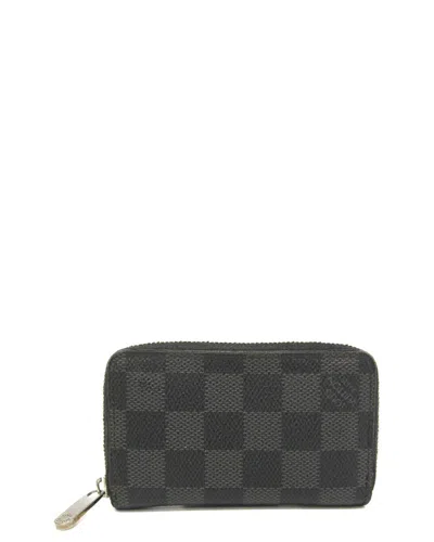 Pre-owned Louis Vuitton Black Damier Graphite Coin Purse (authentic Pre-loved)