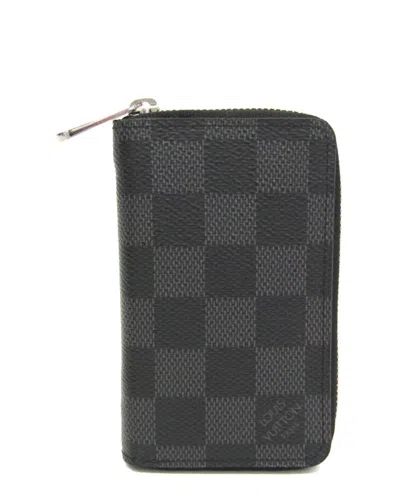 Pre-owned Louis Vuitton Black Damier Graphite Coin Purse (authentic Pre-loved)