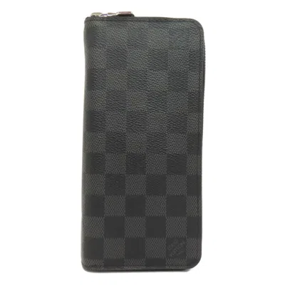 Pre-owned Louis Vuitton Black Damier Graphite Damier Canvas Long Wallet (bi-fold) ()