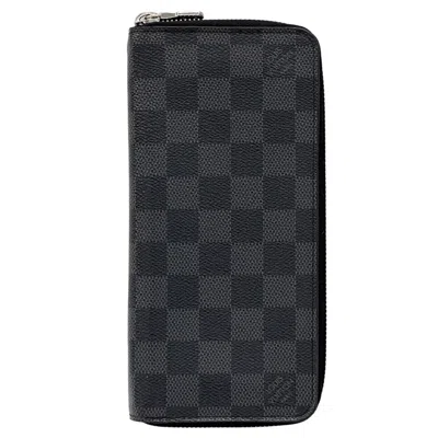 Pre-owned Louis Vuitton Black Damier Graphite Damier Graphite Canvas Long Wallet (bi-fold) ()