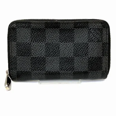 Pre-owned Louis Vuitton Black Damier Graphite Damier Graphite Coin Purse/coin Case ()