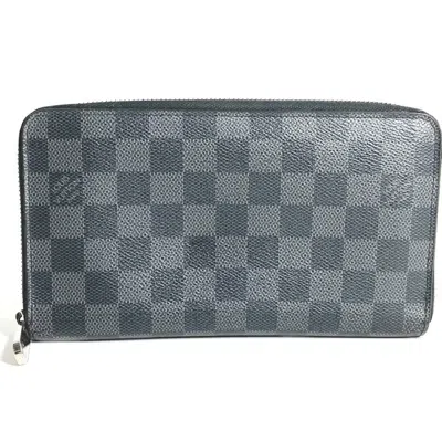 Pre-owned Louis Vuitton Black Damier Graphite Damier Graphite Long Wallet (bi-fold) ()