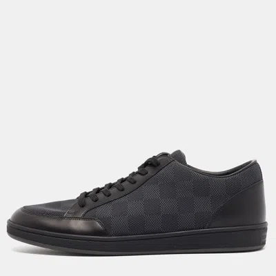 Pre-owned Louis Vuitton Black Damier Graphite Fabric And Leather Offshore Trainers Size 40.5