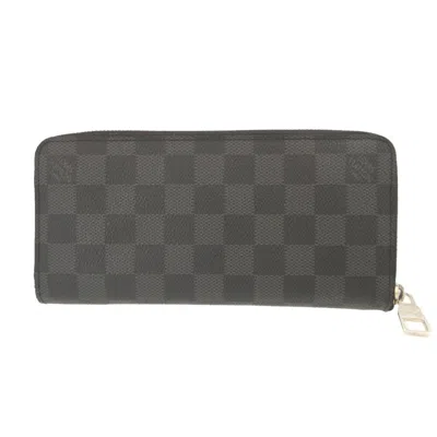 Pre-owned Louis Vuitton Black Damier Graphite Gray Damier Graphite Long Wallet (bi-fold) ()