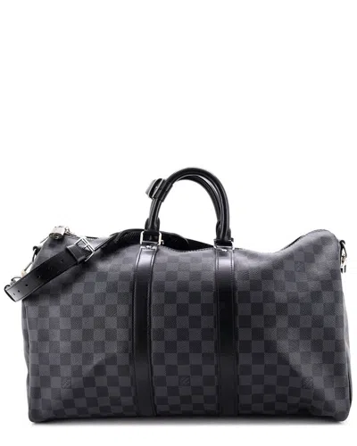 Pre-owned Louis Vuitton Black Damier Graphite Keepall Bandouliere Bag 45 (authentic Pre-  Loved)