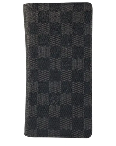 Pre-owned Louis Vuitton Black Damier Graphite Long Wallet (authentic Pre-loved)