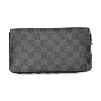 Pre-owned Louis Vuitton Black Damier Graphite Long Wallet (bi-fold) ()