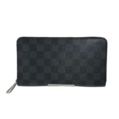 Pre-owned Louis Vuitton Black Damier Graphite Long Wallet (bi-fold) ()