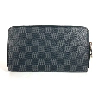 Pre-owned Louis Vuitton Black Damier Graphite Long Wallet (bi-fold) ()
