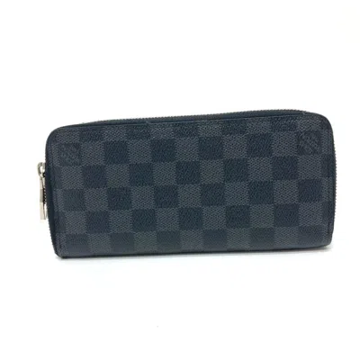 Pre-owned Louis Vuitton Black Damier Graphite Long Wallet (bi-fold) ()