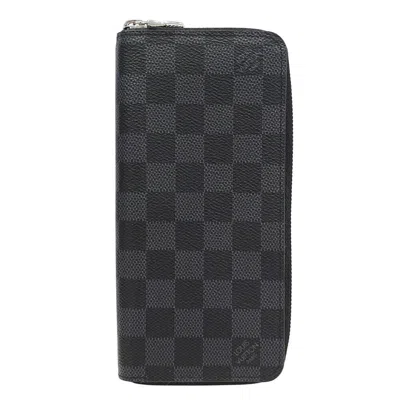 Pre-owned Louis Vuitton Black Damier Graphite Long Wallet (bi-fold) ()